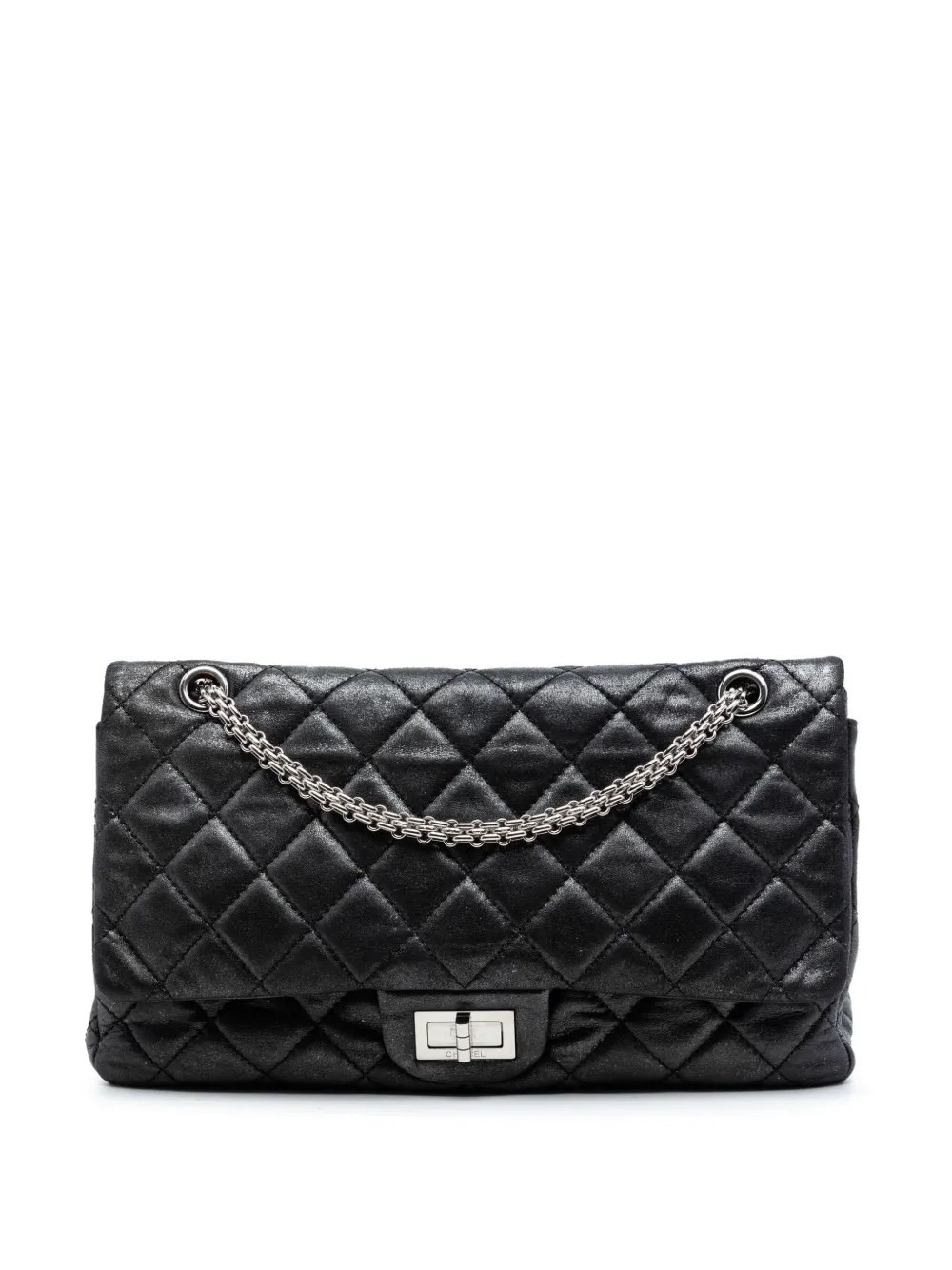CHANEL Pre-Owned 2008-2009 Quilted Aged Calfskin Reissue 2.55 Double Flap 227 shoulder bag - Nero