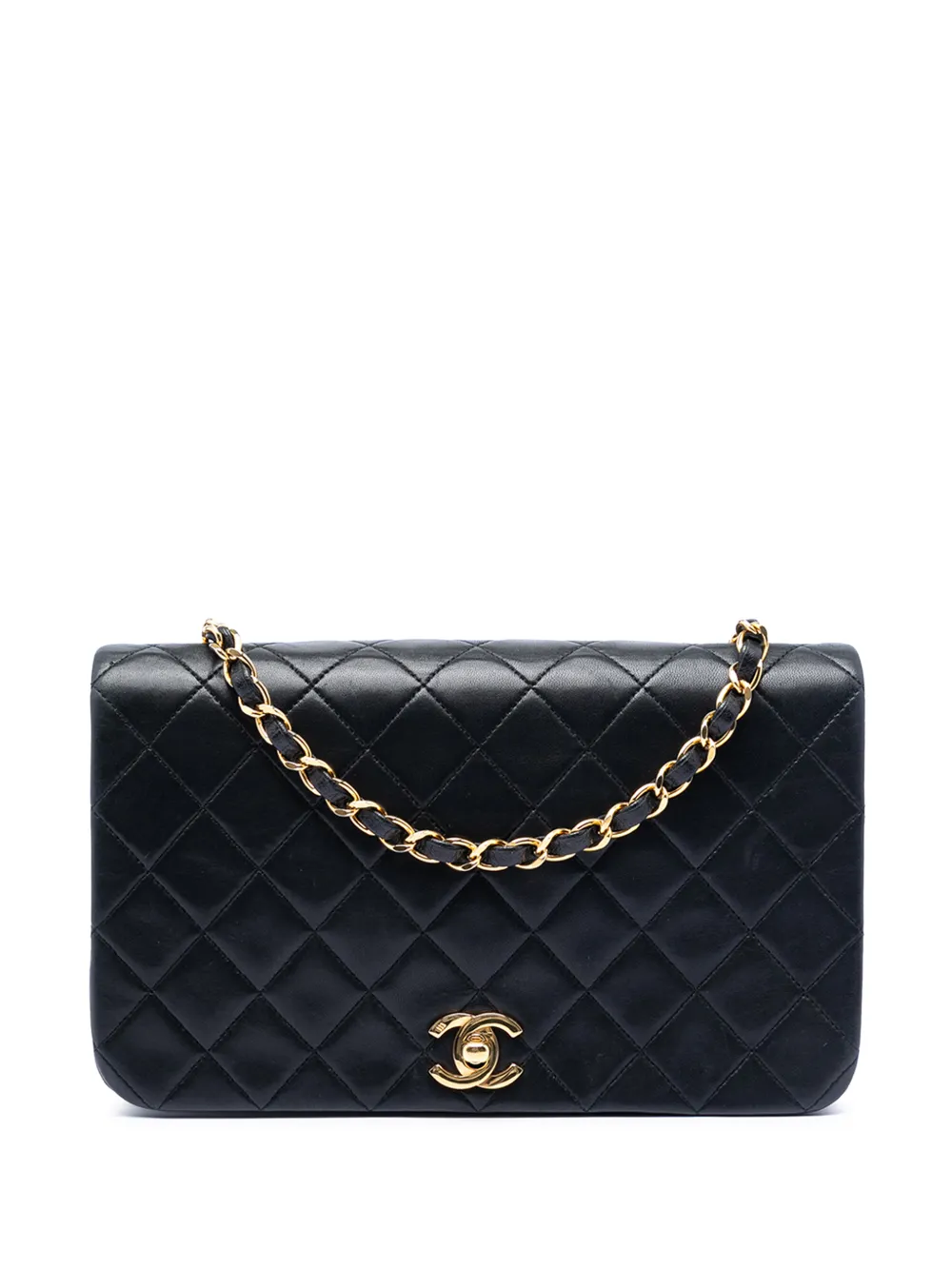 CHANEL Pre-Owned 1989-1991 Medium Quilted Lambskin Full Flap crossbody bag - Schwarz