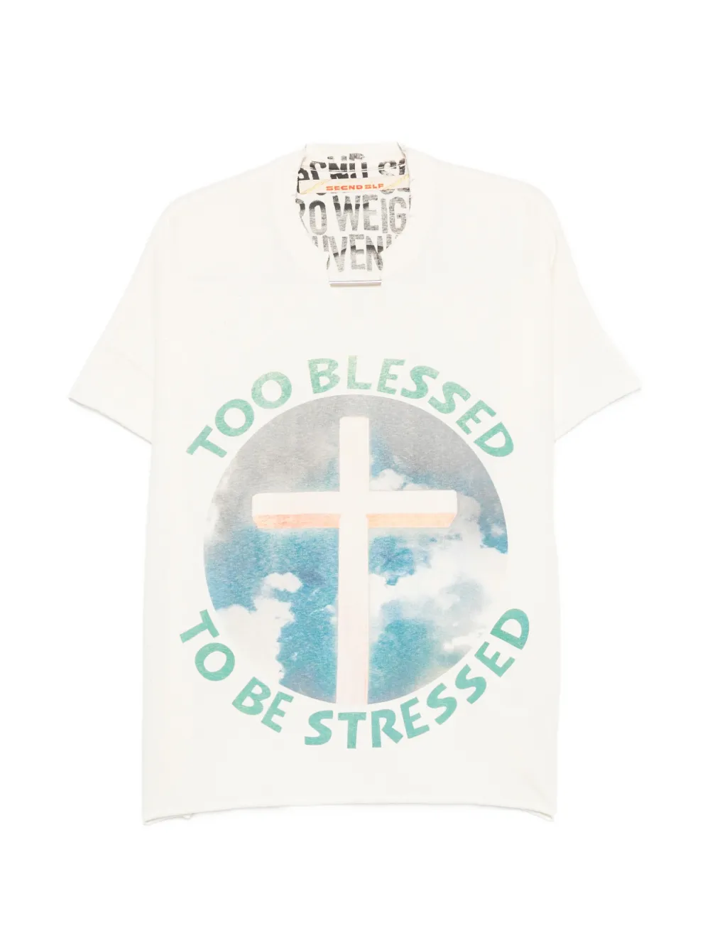 Secnd Slf Graphic-print Distressed T-shirt In White