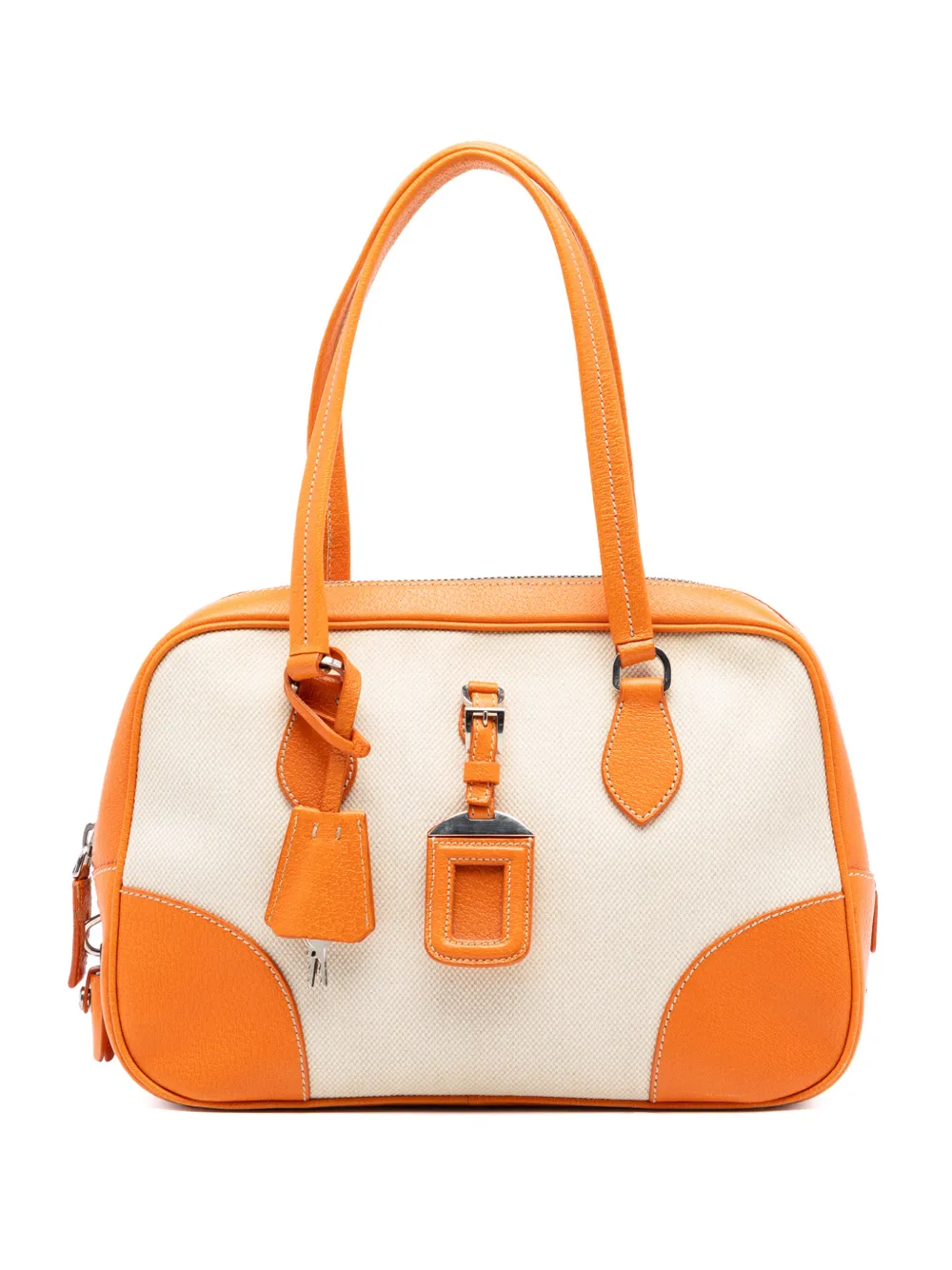 Prada Pre-Owned 2010-2026 Cinghiale Trimmed Canapa handbag - Orange