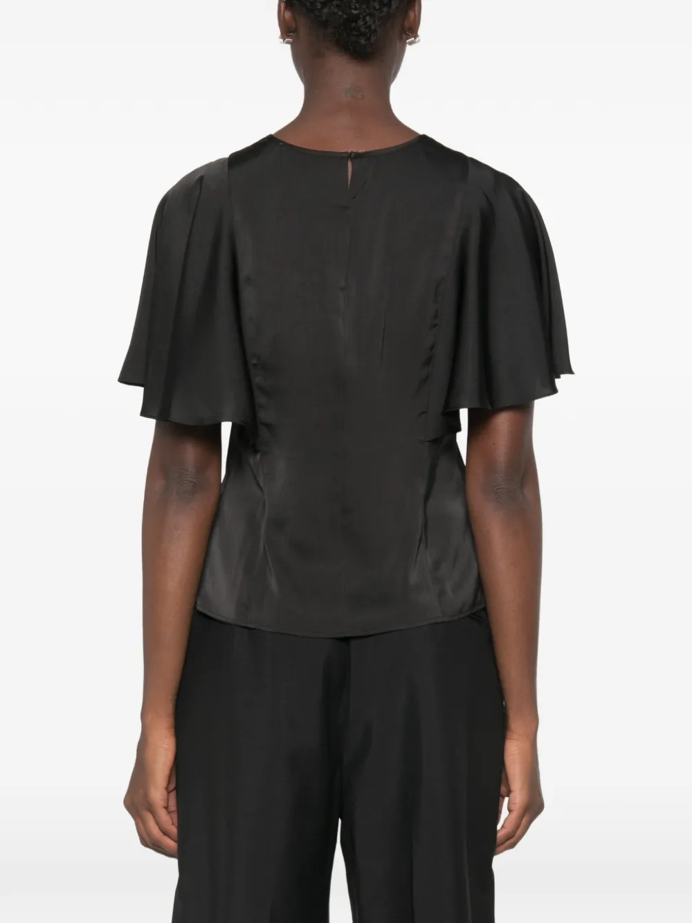 Michael Kors Blouse met ruches mouwen Zwart