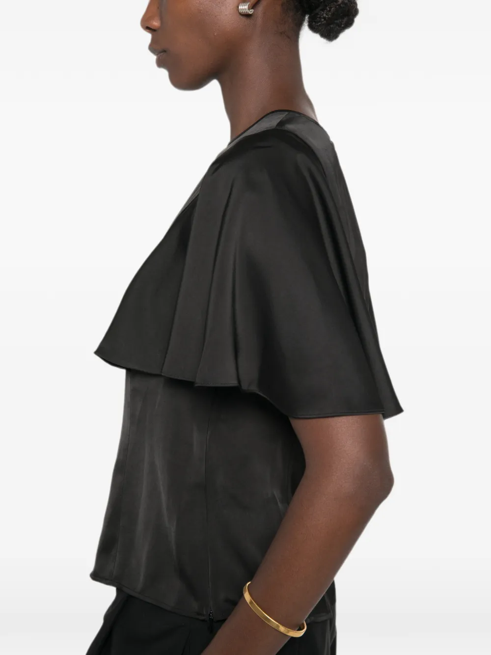 Michael Kors Blouse met ruches mouwen Zwart