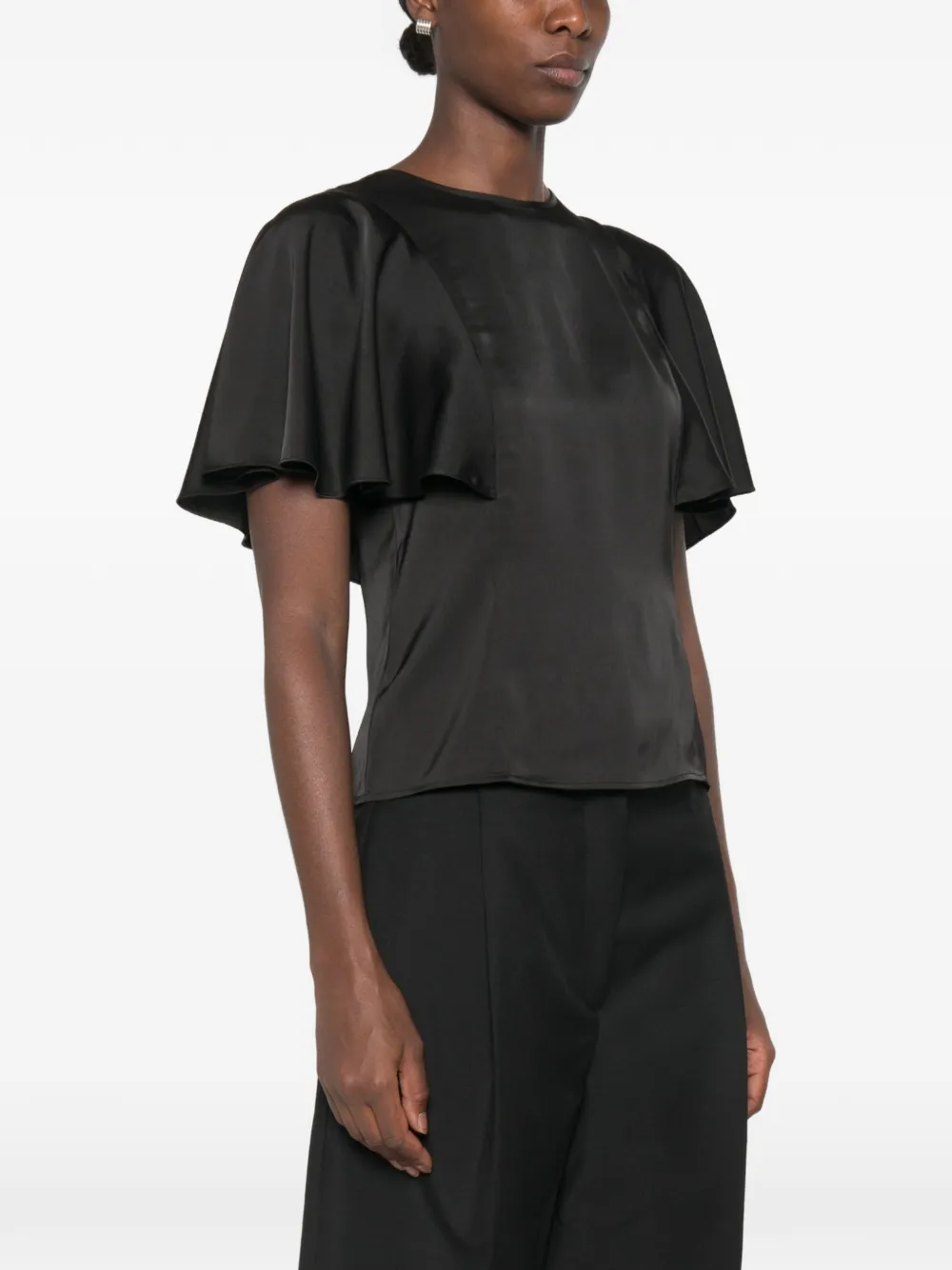 Michael Kors Blouse met ruches mouwen Zwart