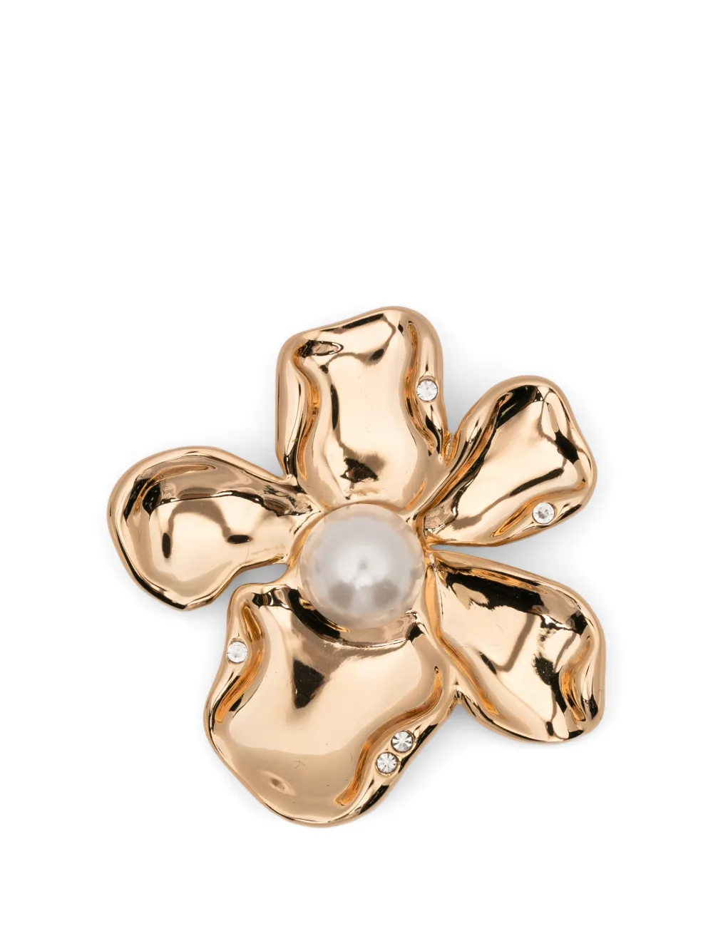 Self-Portrait flower zirconia earrings - Oro