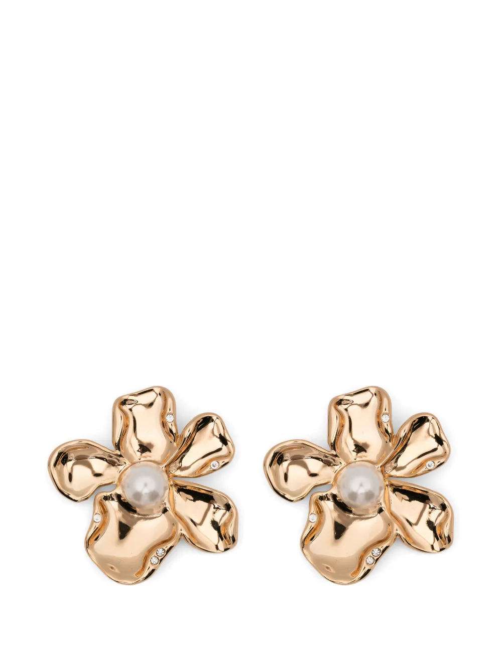 Self-Portrait flower zirconia earrings - Oro