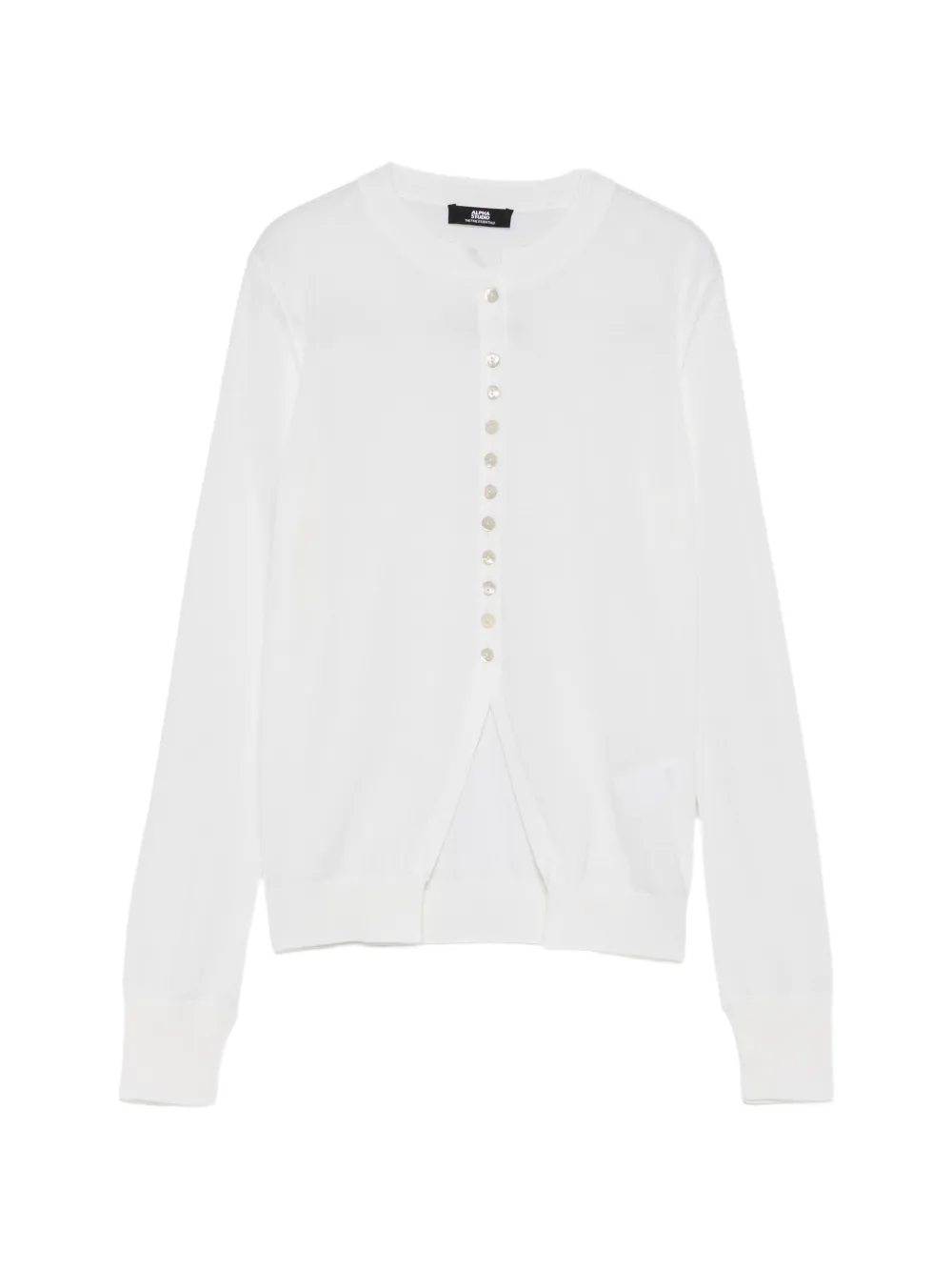 ALPHA STUDIO button-up long-sleeve cardigan - White