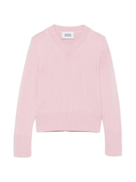 ALPHA STUDIO crew-neck ribbed-trim sweater