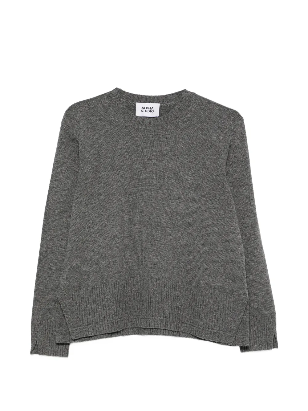 ALPHA STUDIO ribbed-trim slit-cuff sweater