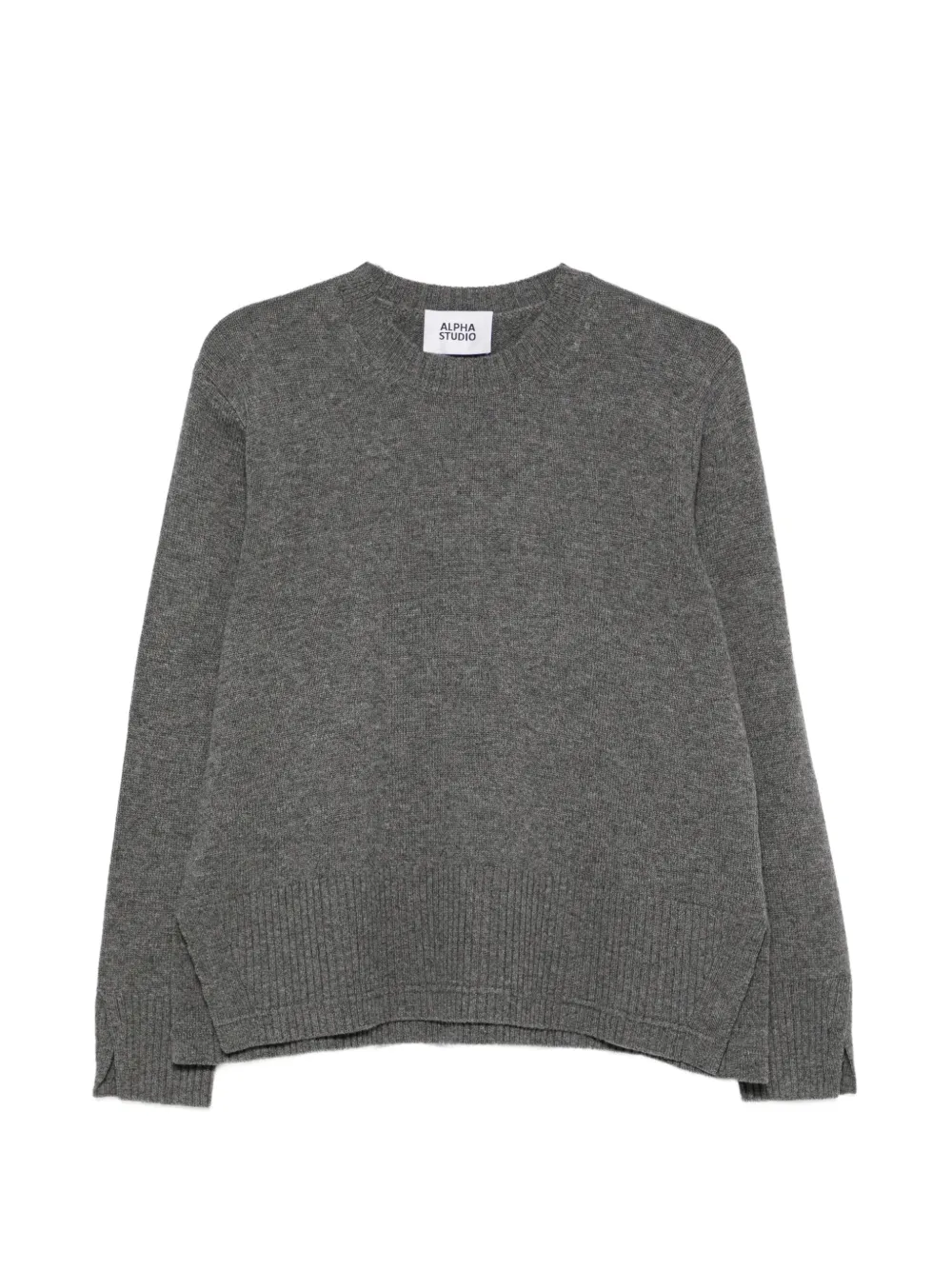 ALPHA STUDIO ribbed-trim slit-cuff sweater - Grigio
