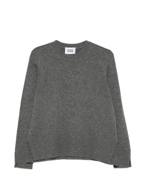 ALPHA STUDIO ribbed-trim slit-cuff sweater