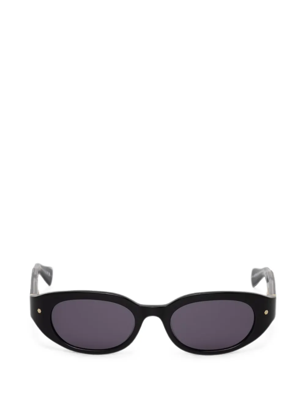 Allsaints Logo-plaque Oval-frame Sunglasses In Black
