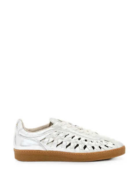 AllSaints leather woven metallic sneakers