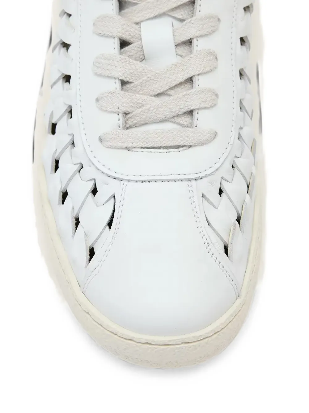 AllSaints leather woven-detail metallic-panel sneakers Wit