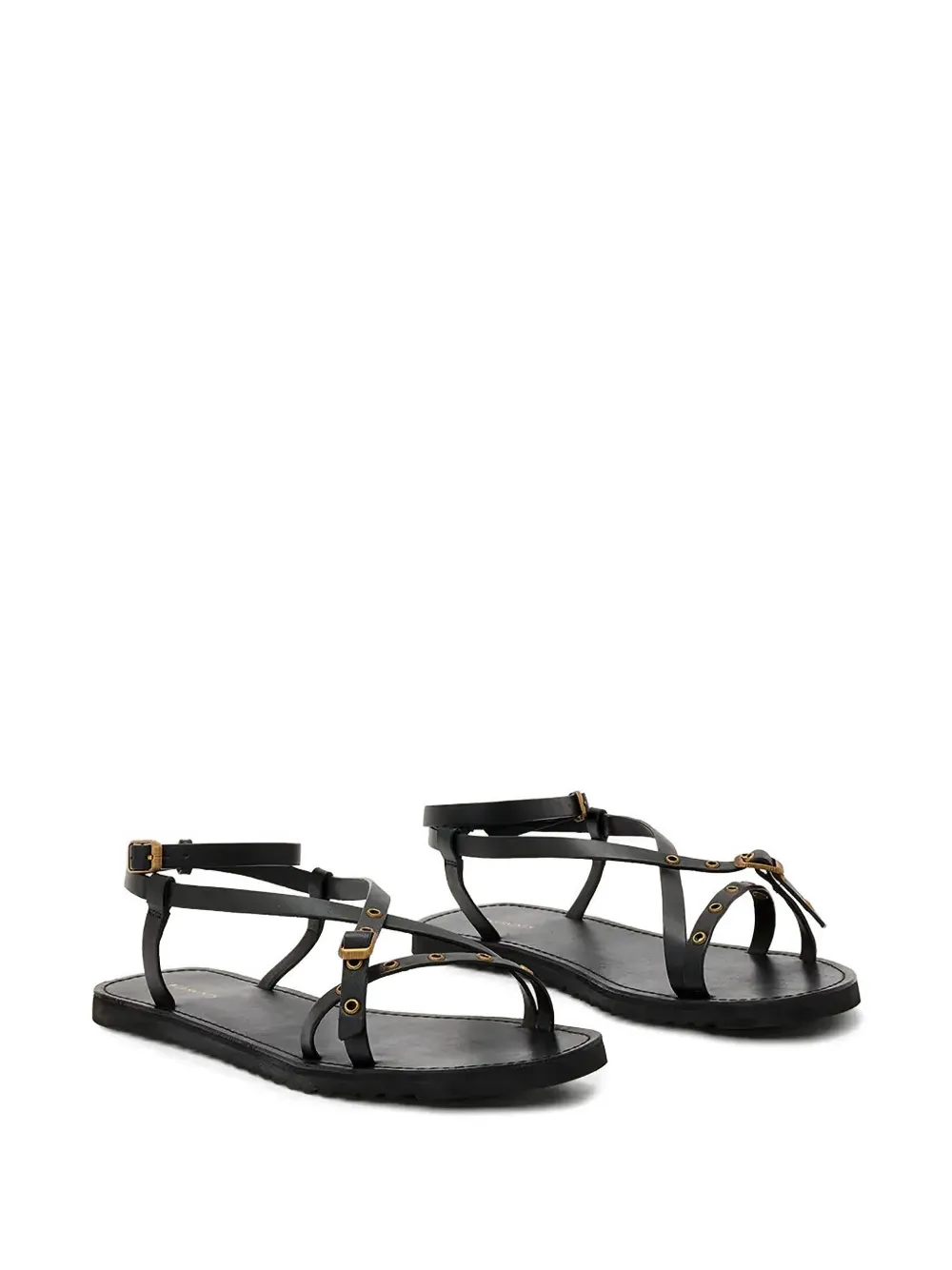 AllSaints Tyla sandalen verfraaid met ringlets Zwart