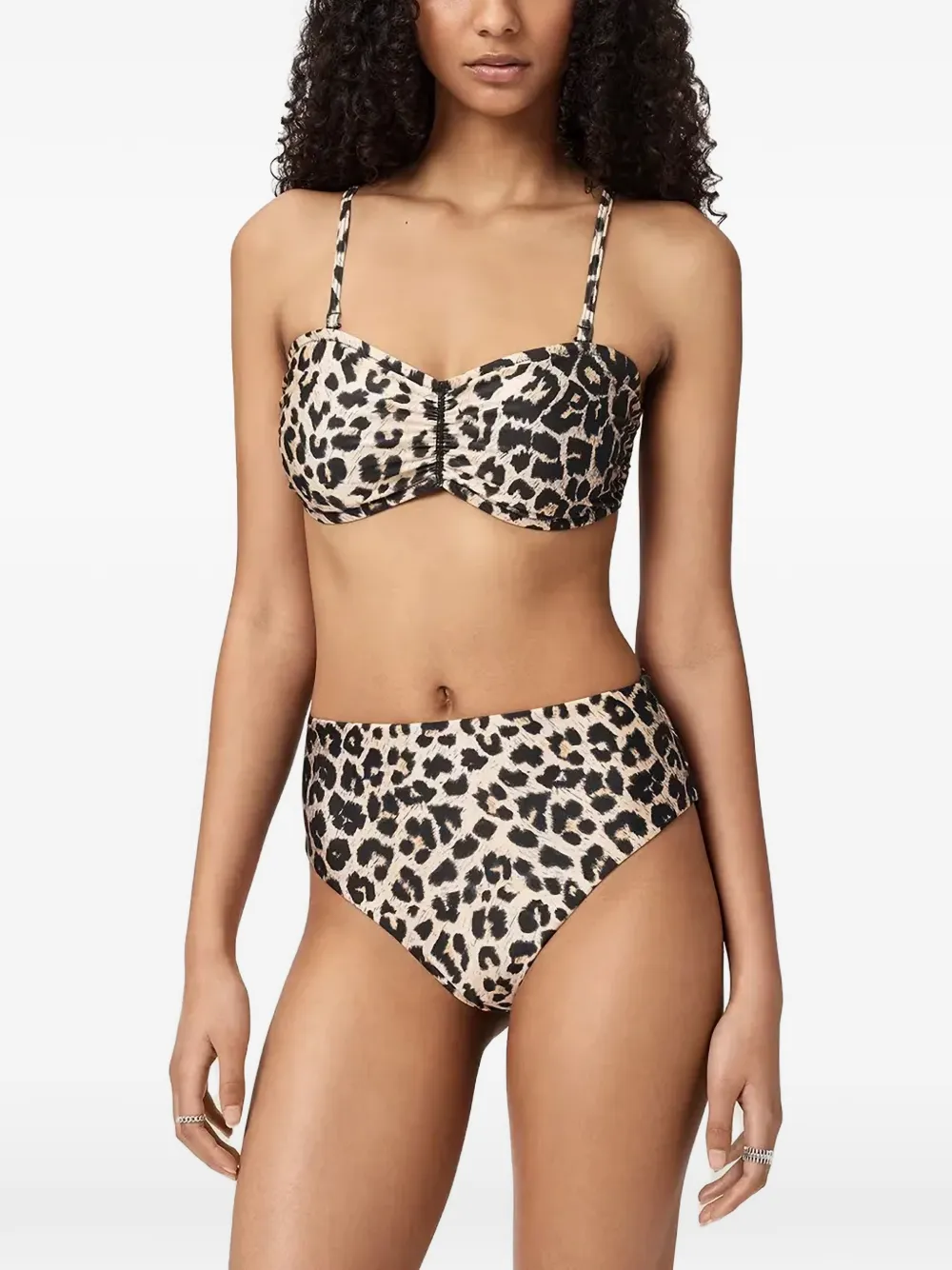 AllSaints Court leopard-print bikini top - Toni neutri