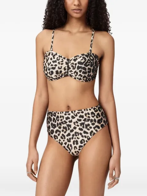 AllSaints Court leopard-print bikini top