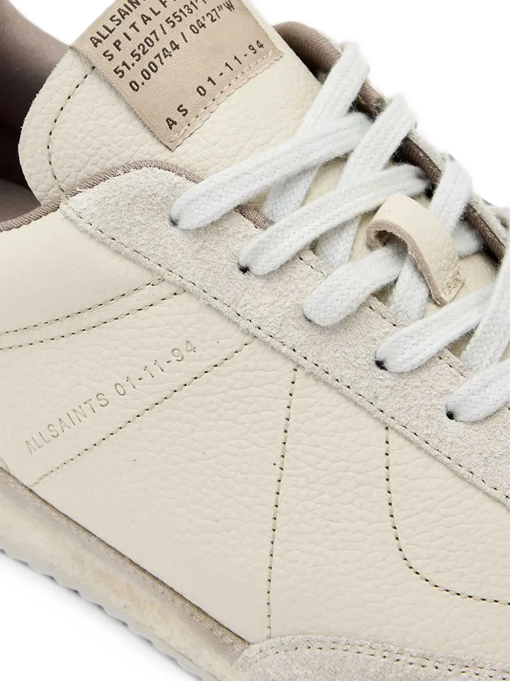 AllSaints Leren sneakers met vlakken Beige