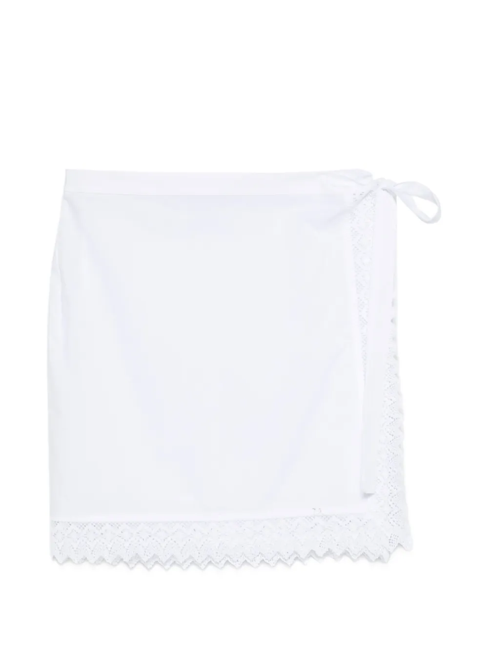 THE NINA STUDIO lace-detail mini skirt - Bianco