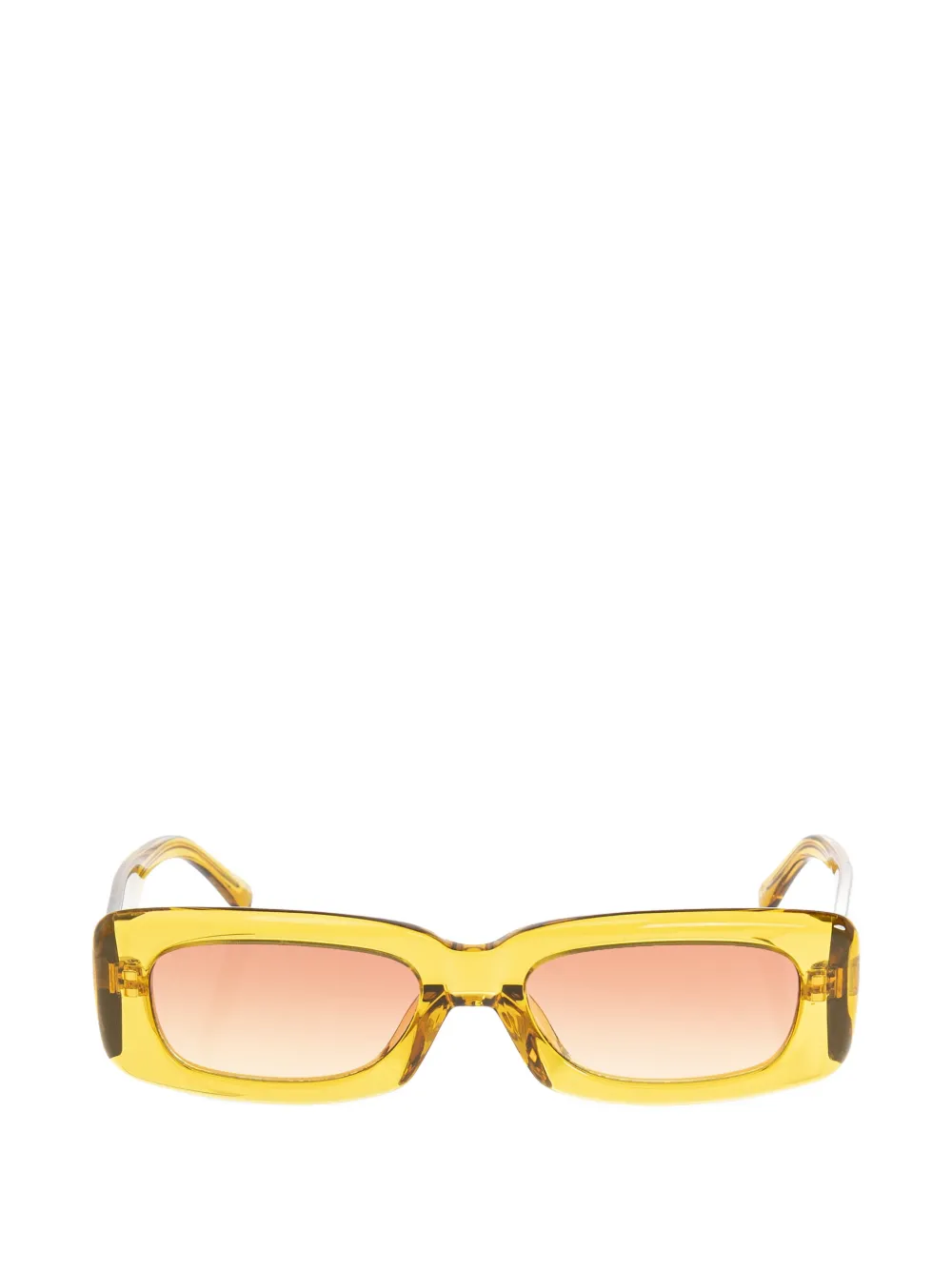 The Attico x Linda Farrow Mini Marfa logo-plaque rectangle-frame sunglasses - Giallo