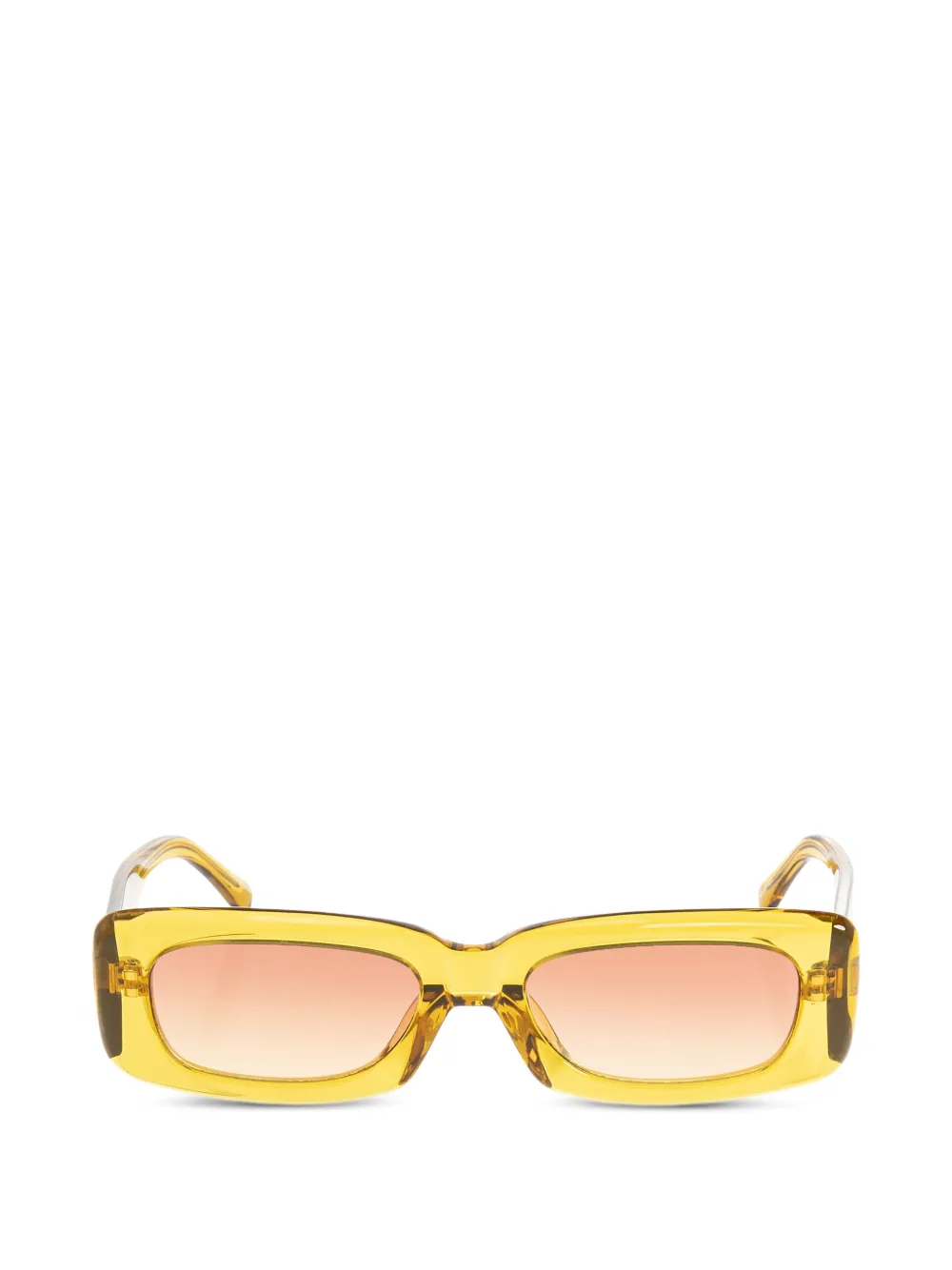The Attico x Linda Farrow Mini Marfa logo-plaque rectangle-frame sunglasses - Giallo