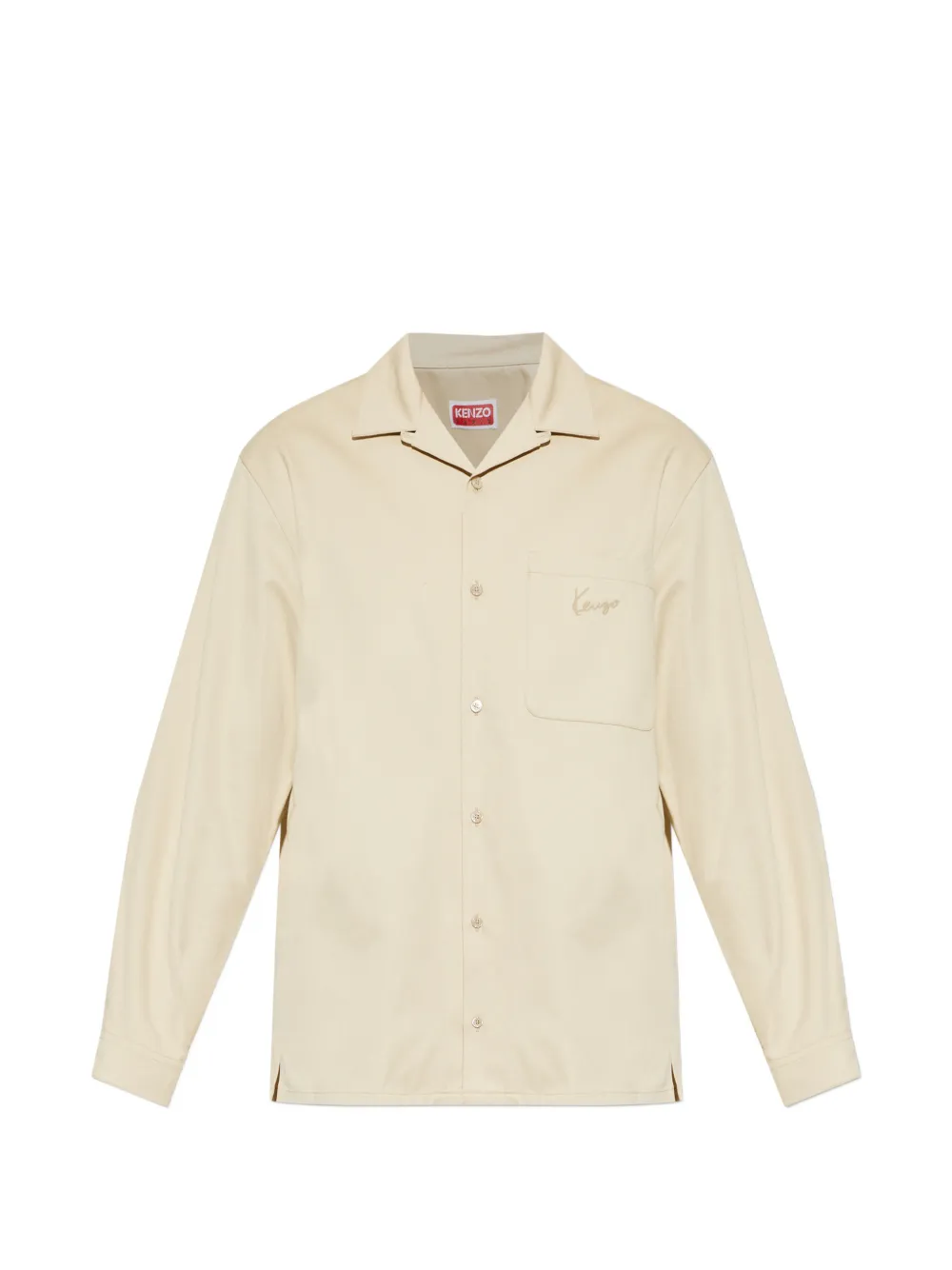 Kenzo logo-embroidered shirt - Toni neutri