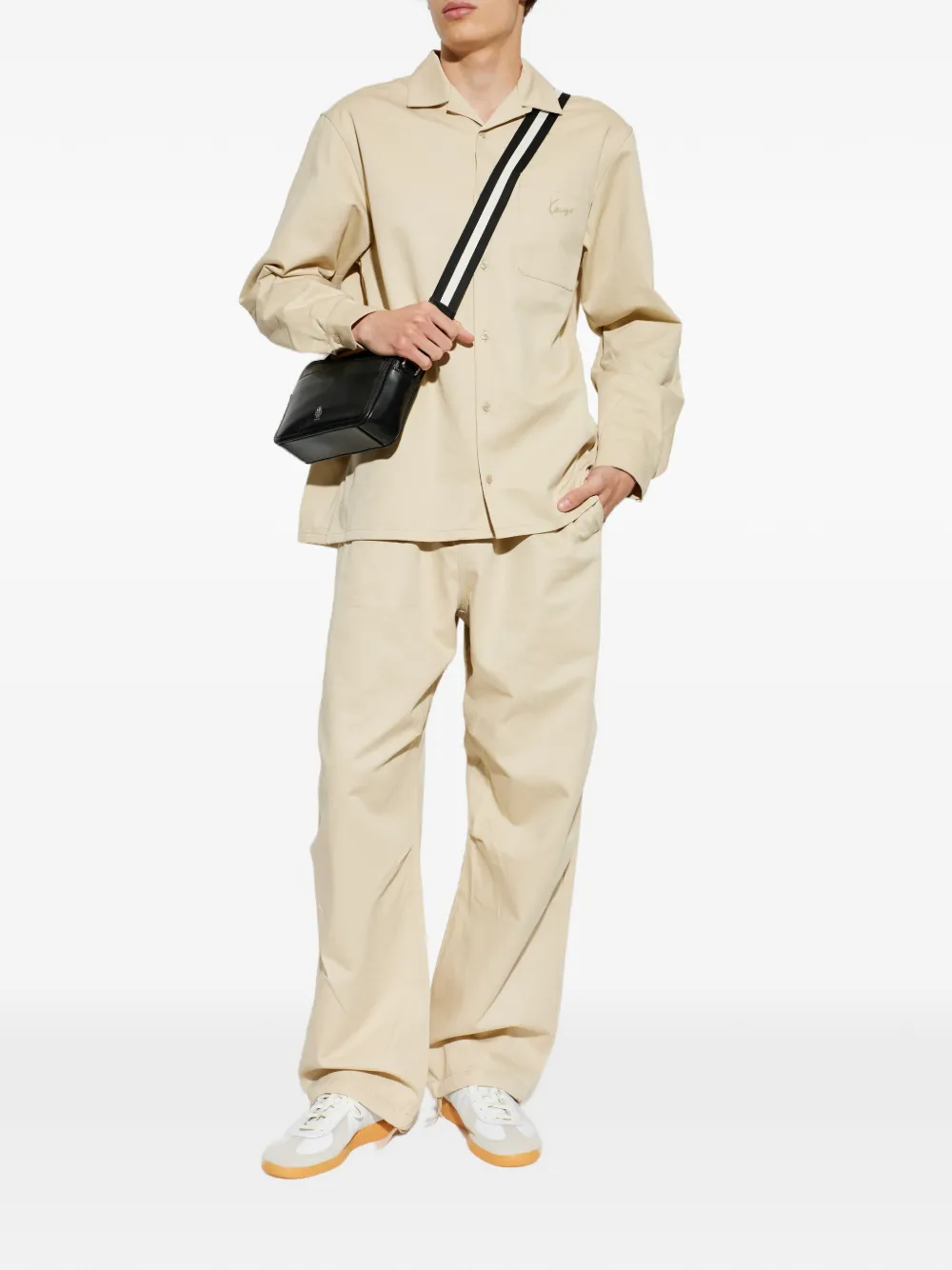 Kenzo Overhemd met geborduurd logo Beige