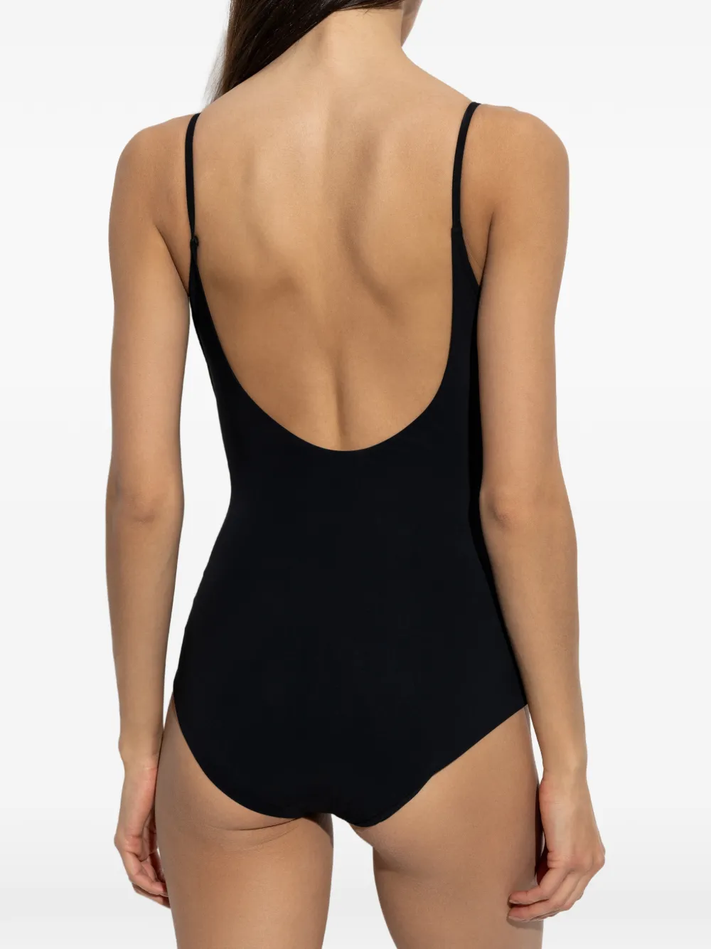 MM6 Maison Margiela Badpak met logoprint en diepe rug Zwart