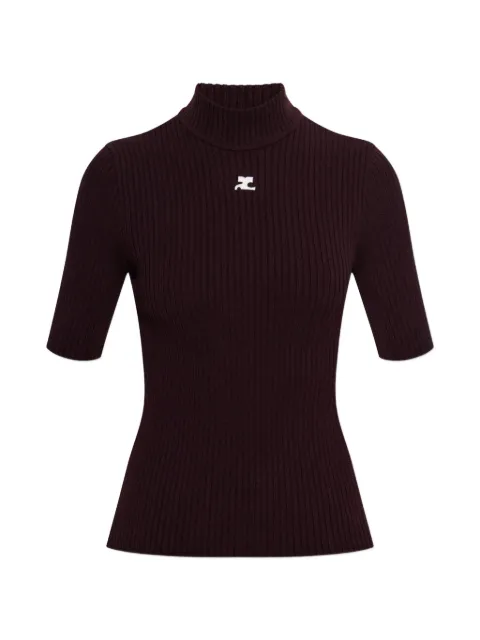 Courrèges Camiseta ReEdition canelada com logo