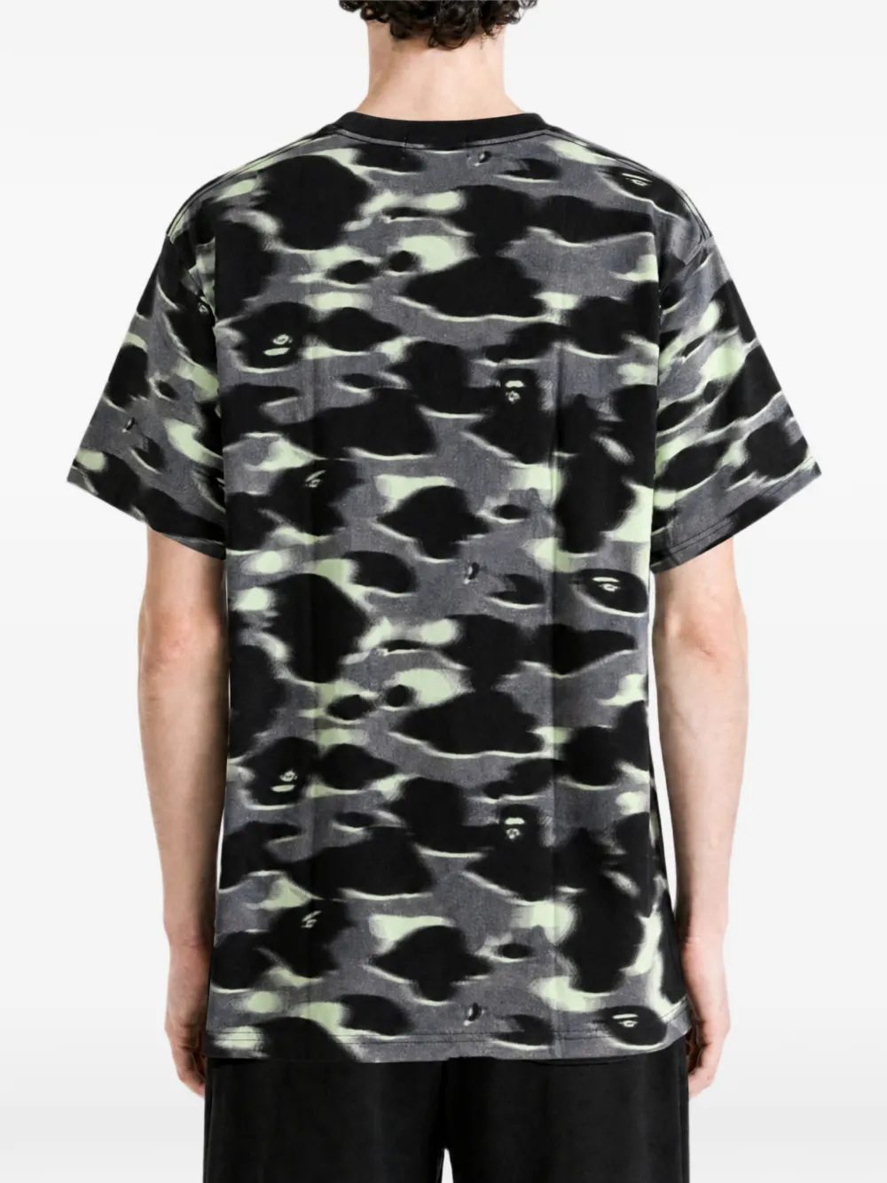 A BATHING APE T-shirt met camouflageprint Zwart