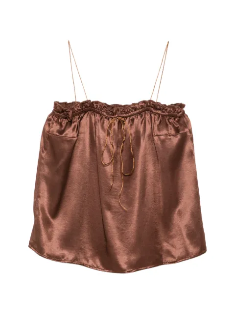 THE NINA STUDIO ruffled-trim spaghetti-strap top