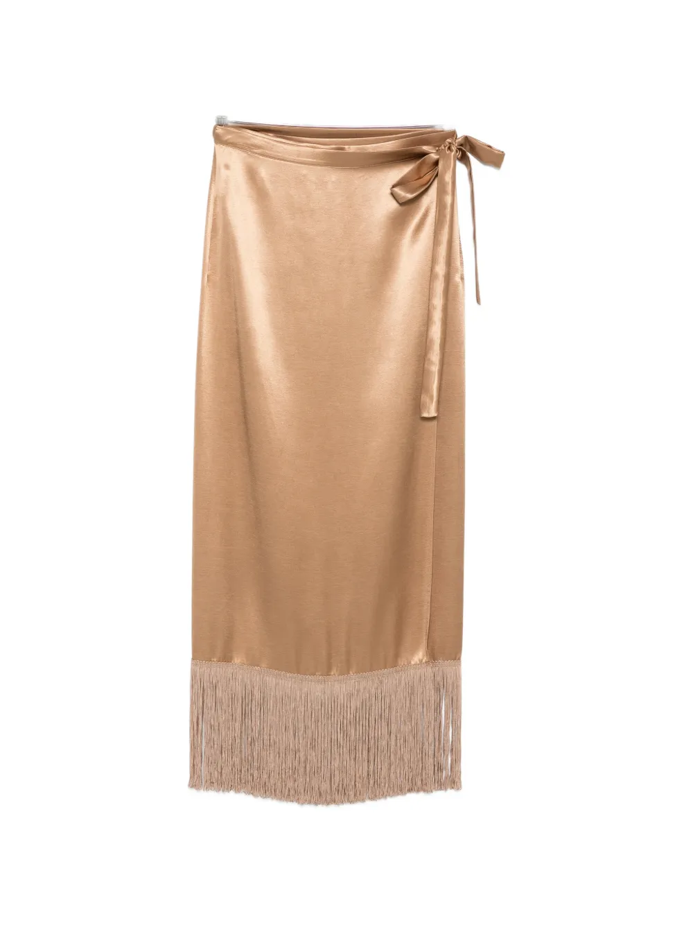 THE NINA STUDIO fringe-trim wrap skirt - Toni neutri