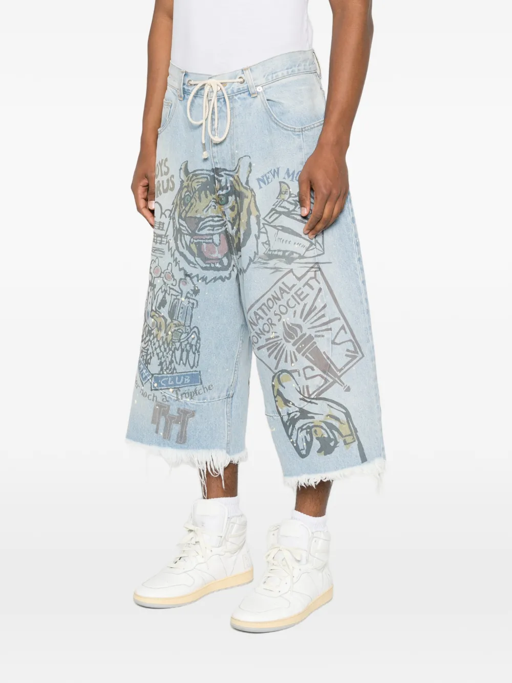  Secnd Slf Bermudas Con Estampado Gráfico - Azul 