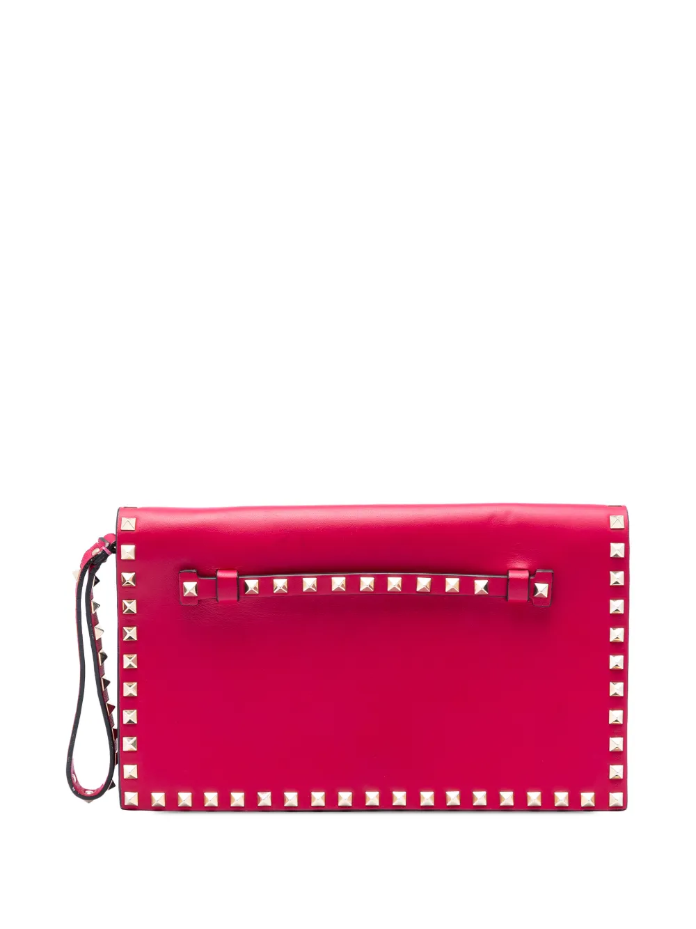 Valentino Garavani Pre-Owned 2000-2017 Leather Rockstud Flap clutch bag - Rosa