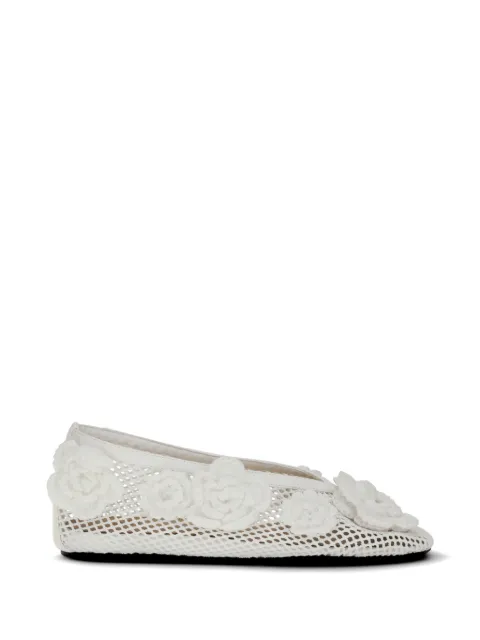 GANNI Jenny Ballerinas aus Mesh mit Blumendetail