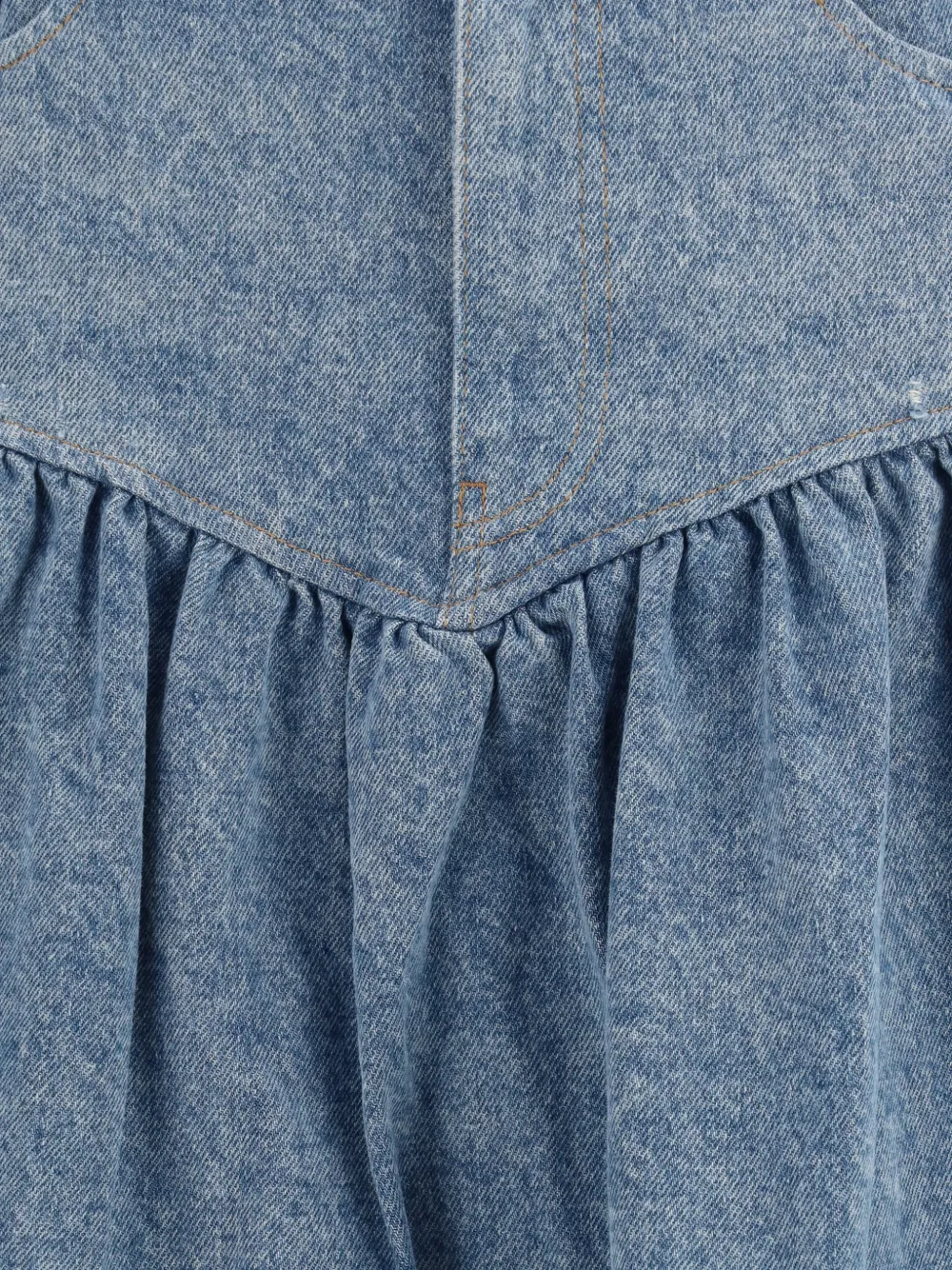  Ganni Falda Vaquera Con Diseño Patchwork - Azul 