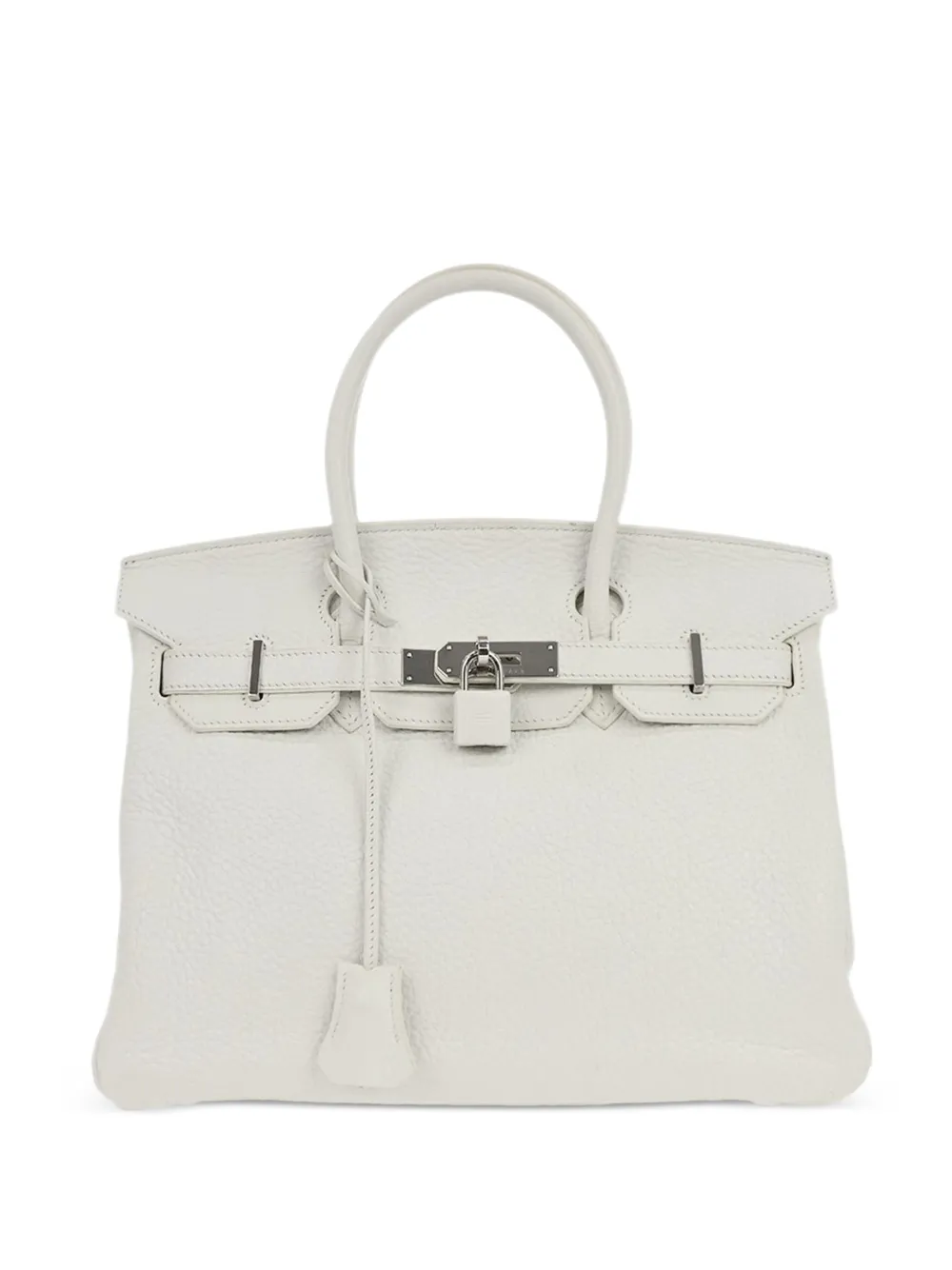 Hermès Pre-Owned 2009 30 Birkin Clémence-leather tote bag - Bianco