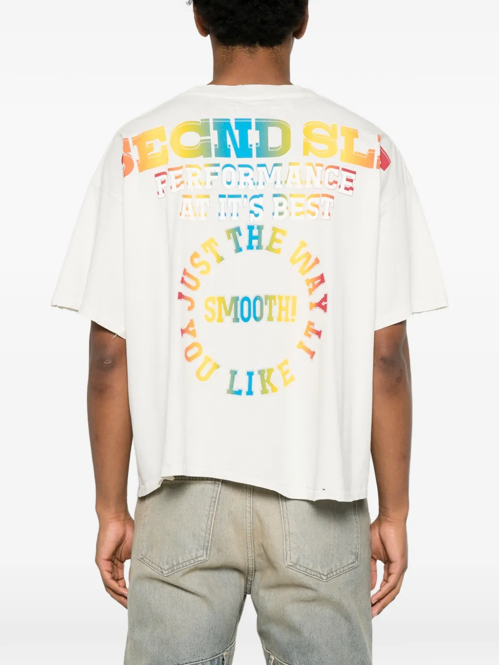 Secnd Slf Graphic-print Distressed T-shirt In Multi