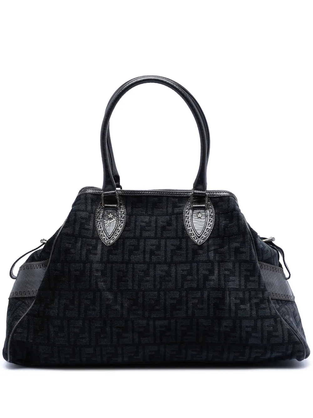 Fendi Pre-Owned 2000-2010 Large Zucca Velvet Etniko Du Jour handbag - Nero