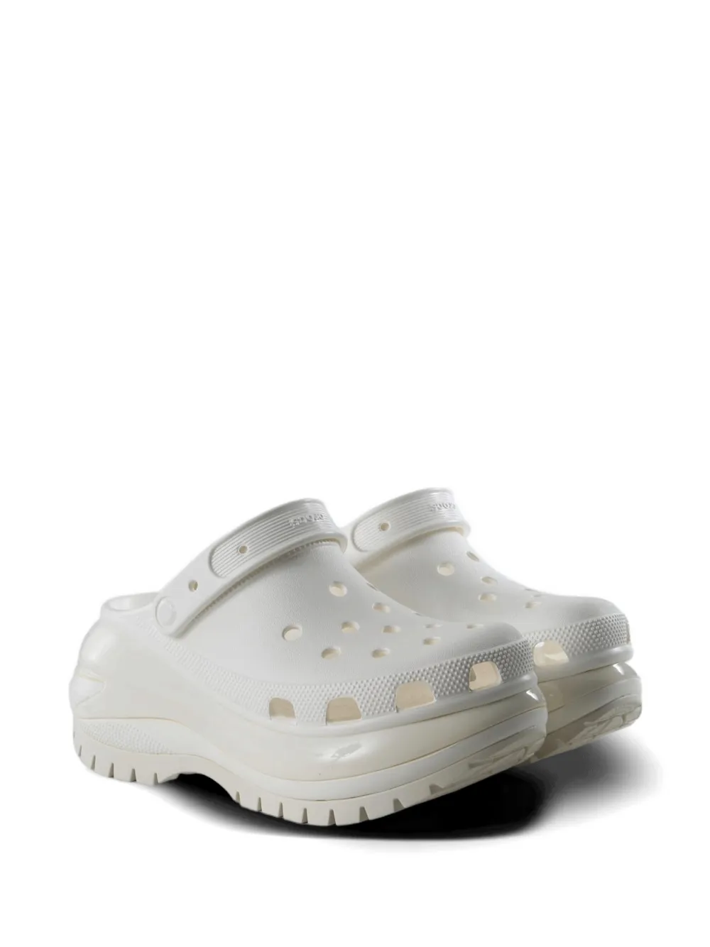 Crocs Mega Crush geperforeerde muiltjes Wit
