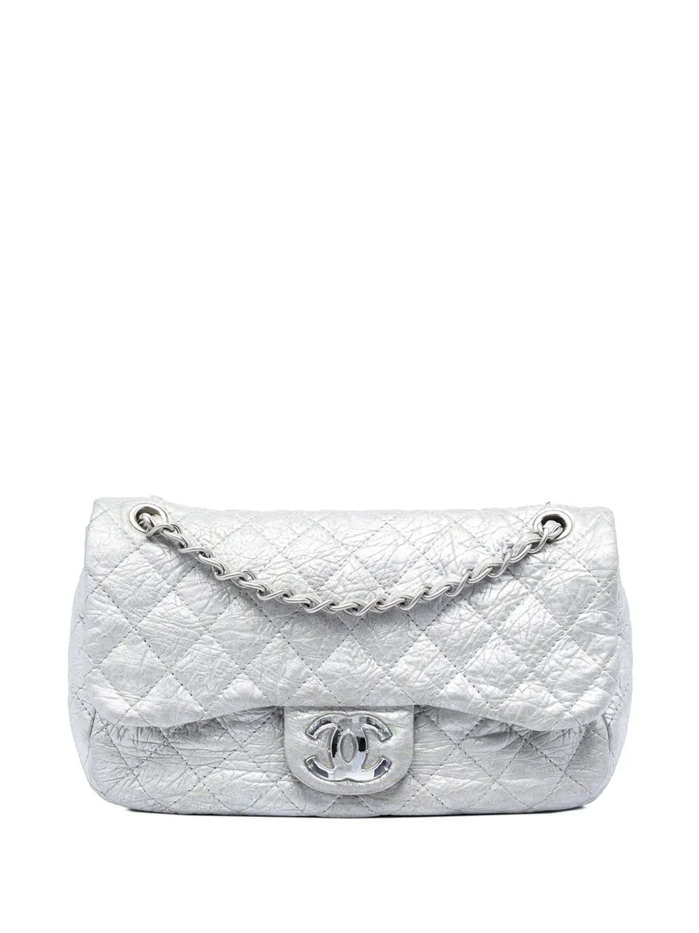 CHANEL Pre-Owned 2010-2011 Medium Calfskin Ice Cube On the Rocks Flap shoulder bag - Silver