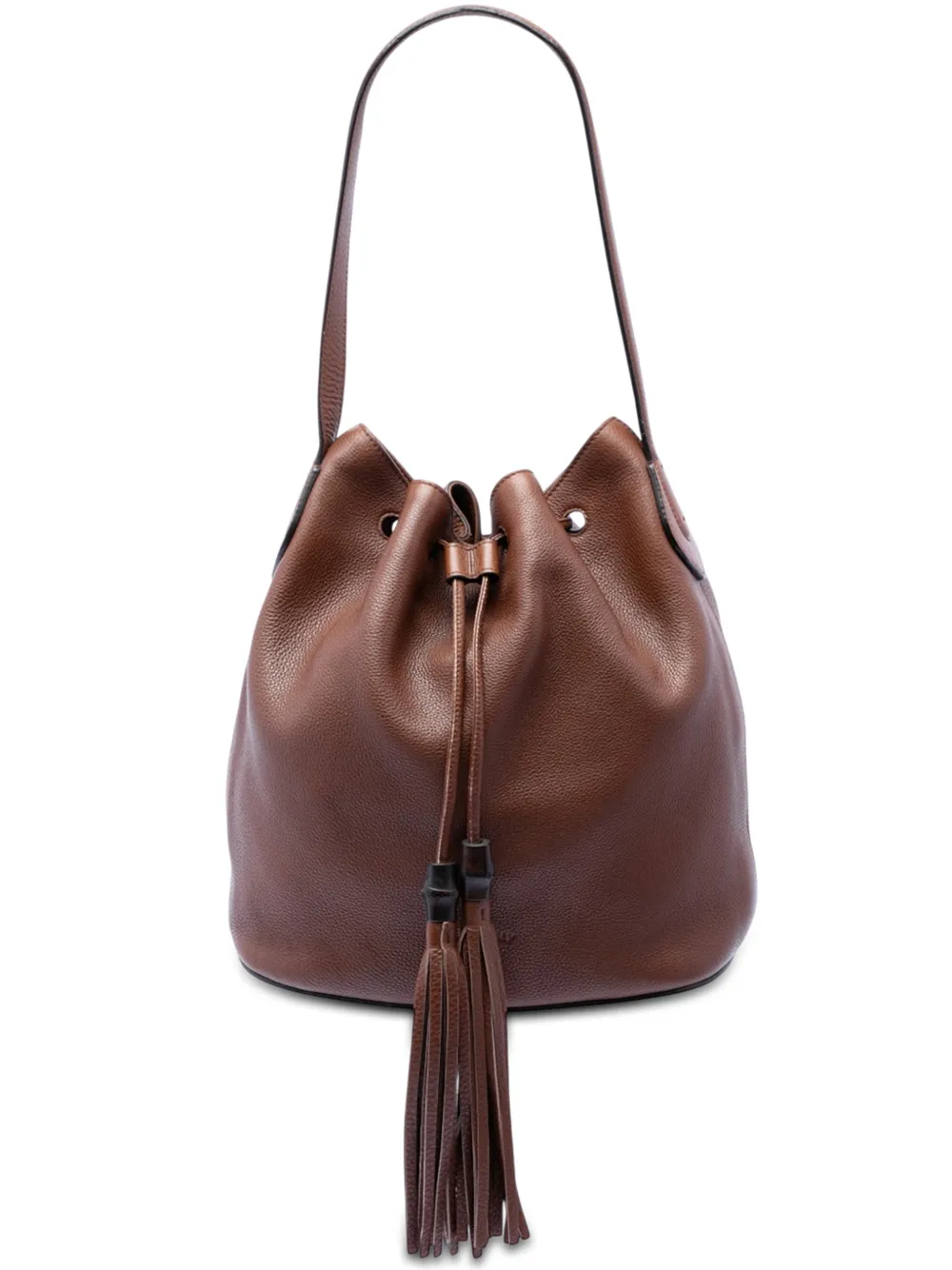 Gucci Pre-Owned 2016-2026 Calfskin Lady Tassel bucket bag - Braun