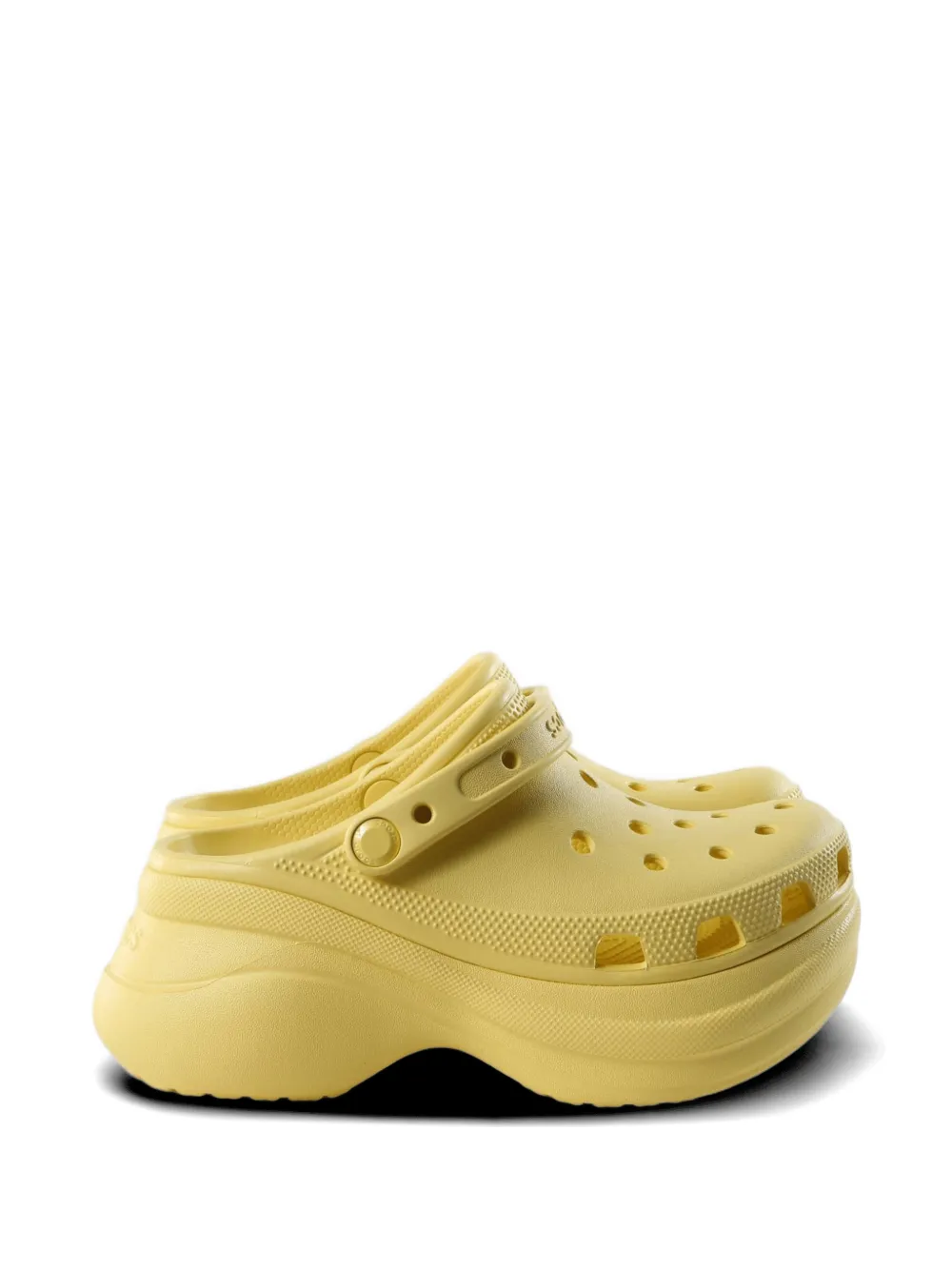 Crocs Bae Perforated Platform Mules In Yellow