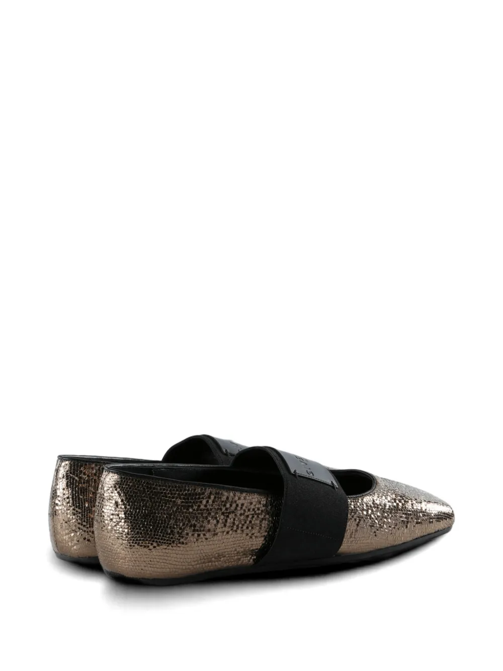 Givenchy Snake-effect Elasticated-strap Ballet Flats In Brown