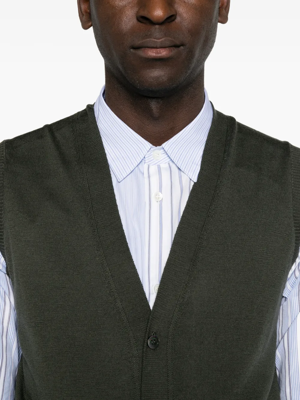 ALPHA STUDIO Wollen gilet met knopen Groen