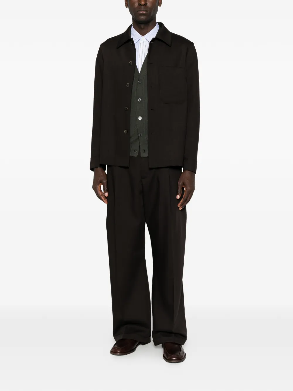 ALPHA STUDIO Wollen gilet met knopen Groen