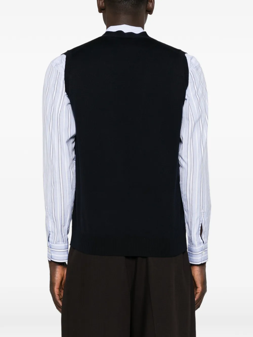 ALPHA STUDIO Gilet met V-hals en knoopsluiting Blauw