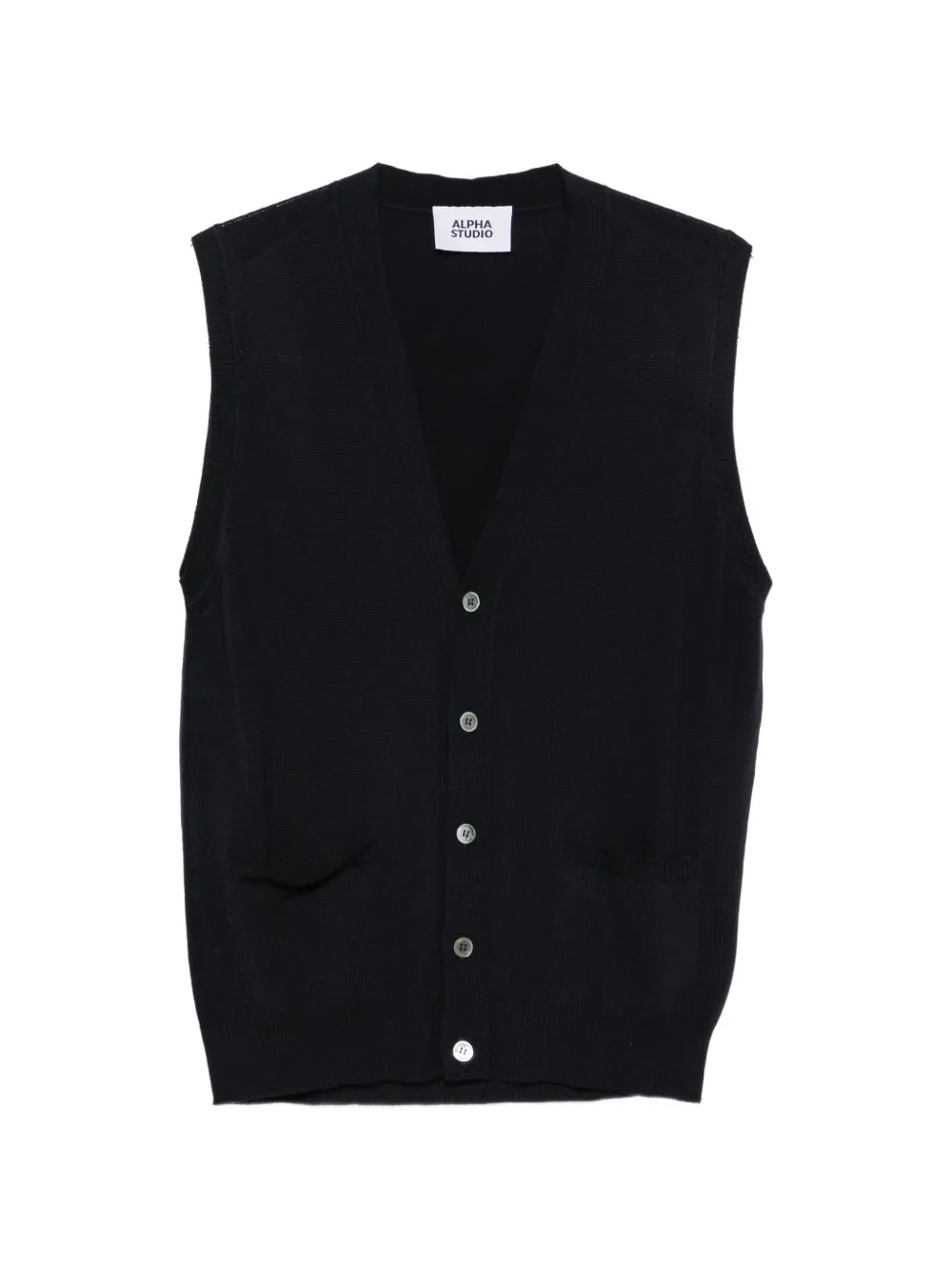 Alpha Studio Button-fastening V-neck Waistcoat In Blue