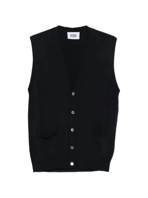 ALPHA STUDIO button-fastening V-neck waistcoat
