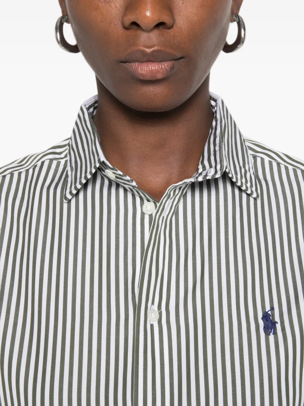 Polo Ralph Lauren Ruimvallende gestreepte katoenen blouse Wit