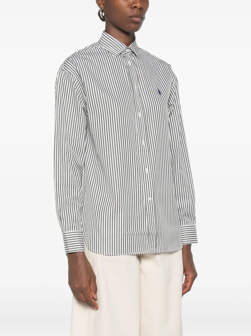 Polo Ralph Lauren Ruimvallende gestreepte katoenen blouse Wit